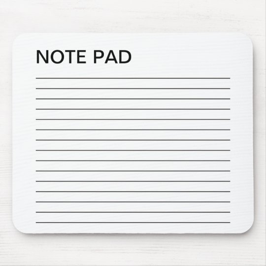 NOTE PAD MOUSE PAD