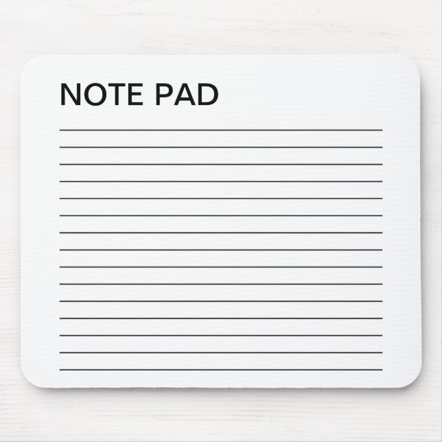 NOTE PAD MOUSE PAD (Front)