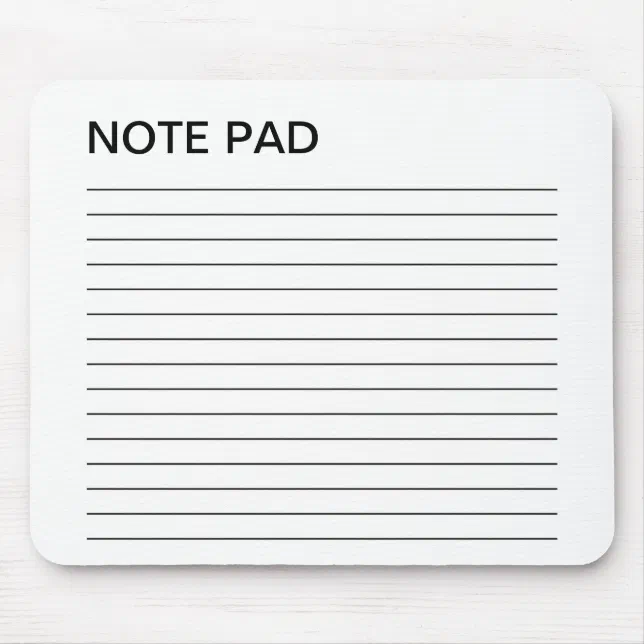 Notes Mouse Pad NOTE PAD MOUSE PAD | Zazzle