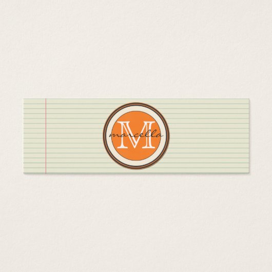 Note Paper Background Orange Monogram (Front)