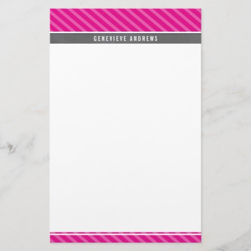 NOTE PAPER diagonal stripe bold gray bright pink