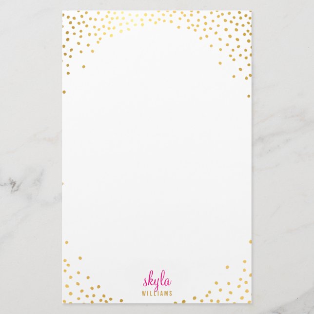 NOTE PAPER glamorous rustic gold foil confetti (Front)