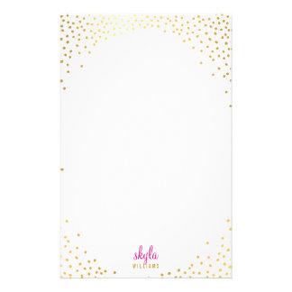 NOTE PAPER glamorous rustic gold foil confetti