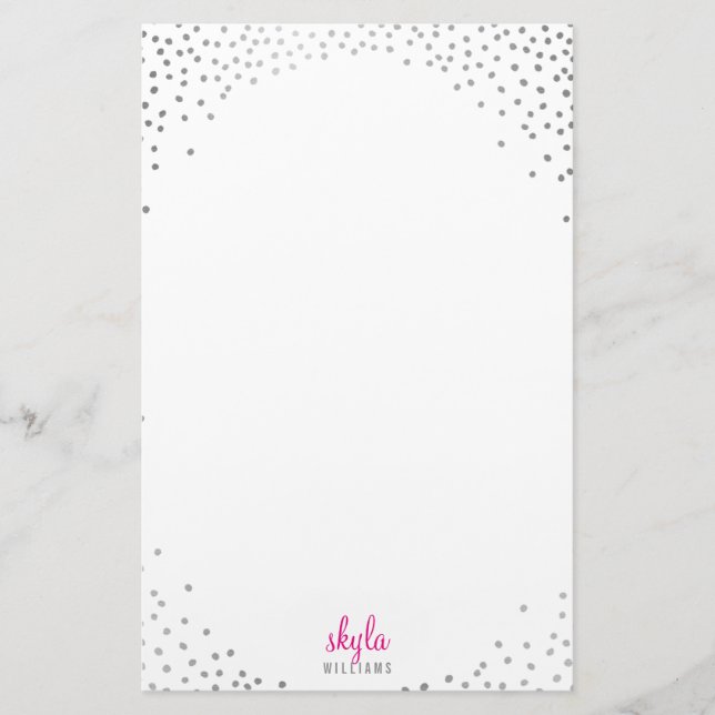NOTE PAPER glamorous rustic silver foil confetti (Front)
