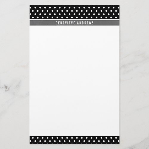 NOTE PAPER mini polka dot pattern black white gray