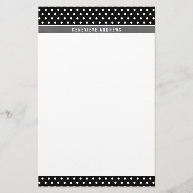 NOTE PAPER mini polka dot pattern black white gray (Front)