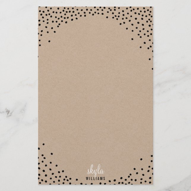 NOTE PAPER rustic black confetti spot white kraft (Front)