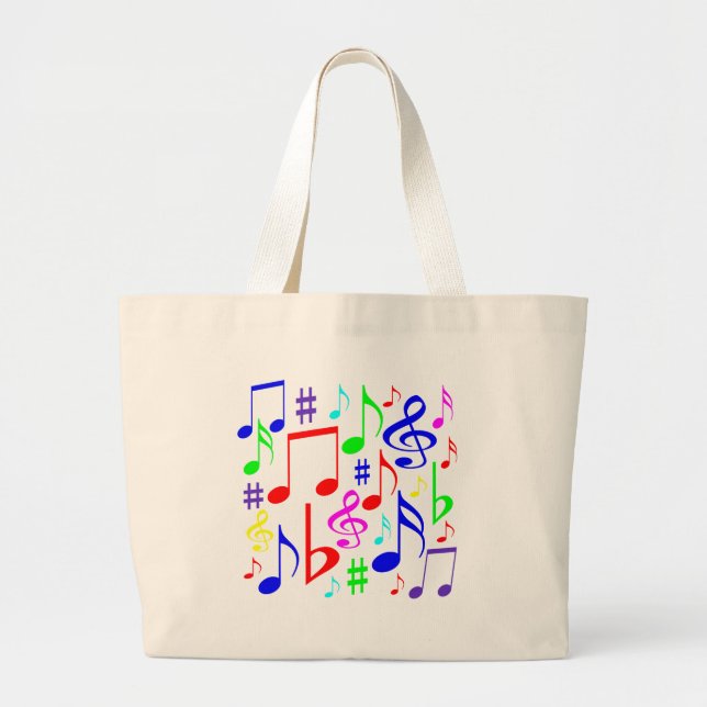 note rainbow large tote bag (Front)