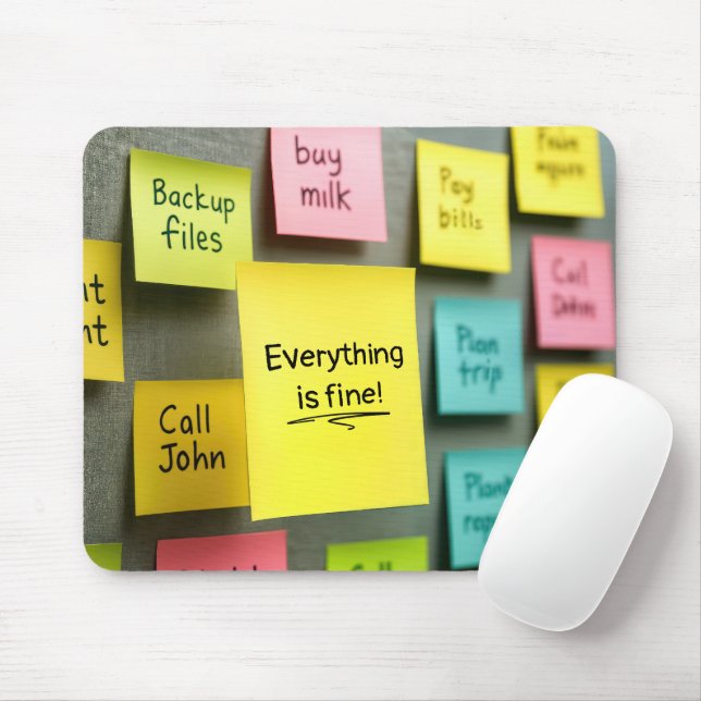 Note Reminders On Office Cubicle Wall Mouse Pad (With Mouse)