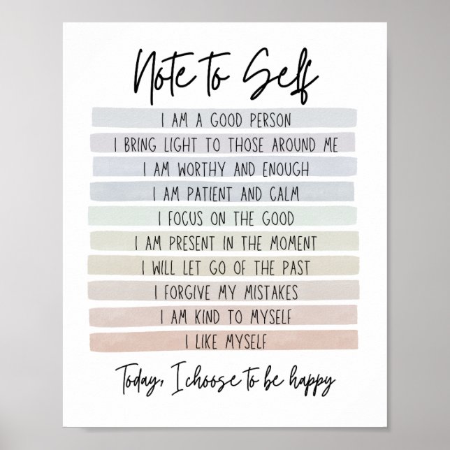 Note to Self Affirmation Poster (Front)