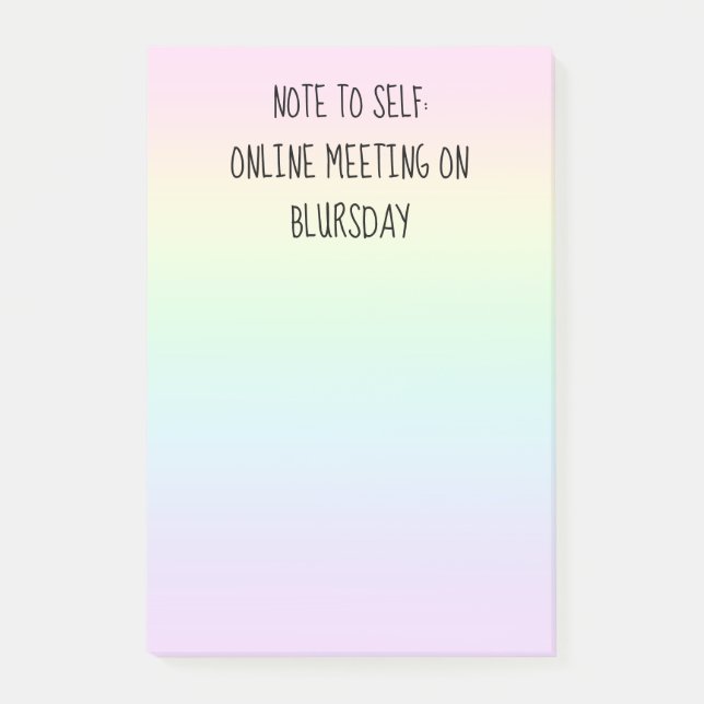 "Note to Self" Funny Pastel Rainbow Notes (Front)