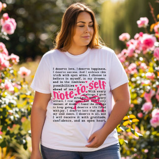 Note To Self, I Deserve Love Plus Size T-Shirt