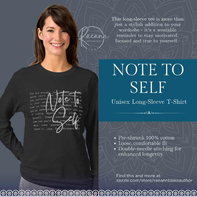 "Note to Self" Inspirational Unisex Long-Sleeve T-Shirt (Creator Uploaded)