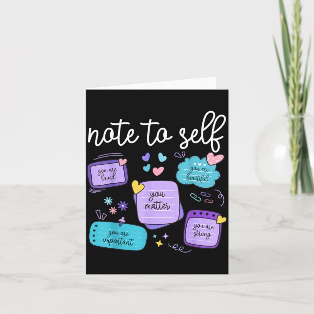 Note To Self Matter Suicide Prevention Awareness Card (Front)