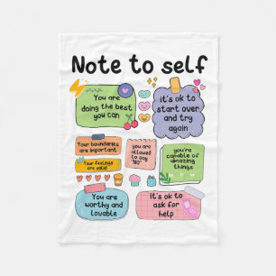Note To Self Mental Health School Psychologist 1  Fleece Blanket