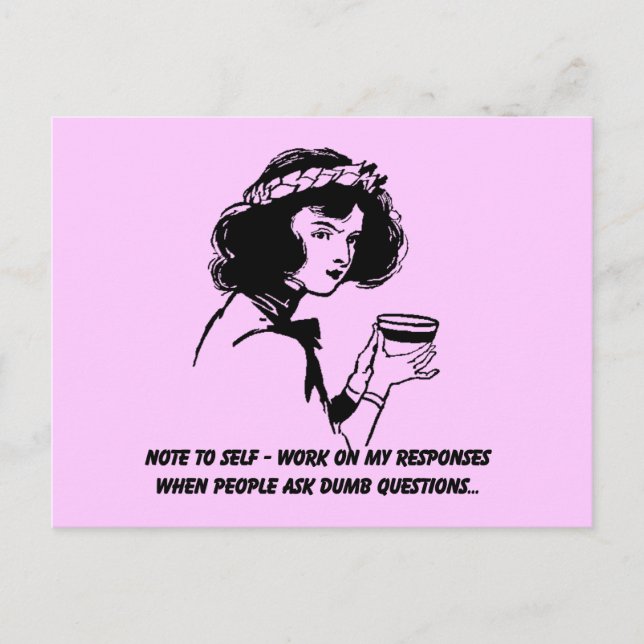 Note to Self - Sarcastic Humor Postcard (Front)