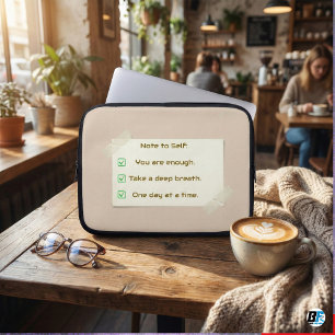 Note to Self: You Are Enough Mental Health Affir Laptop Sleeve