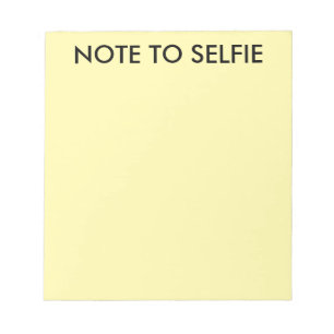 Note to selfie writing yellow memo note pads