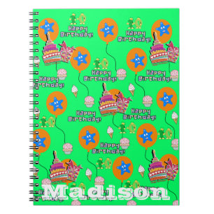 Notebook, #10 Happy 10th Birthday Notes Green Notebook