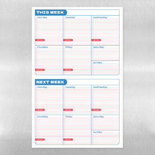 Notebook Aesthetic Weekly Planner Magnetic Dry Erase Sheet