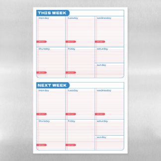 Notebook Aesthetic Weekly Planner Magnetic Dry Erase Sheet
