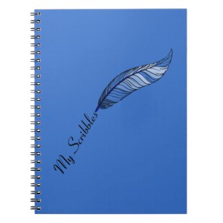 Notebook - Blue Feather Pen