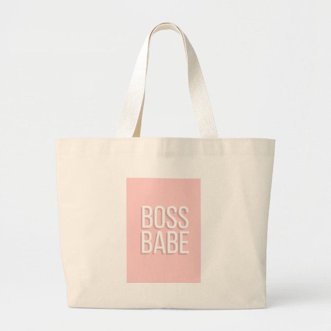 Notebook BOSS BABE Journal in Pink Large Tote Bag (Front)