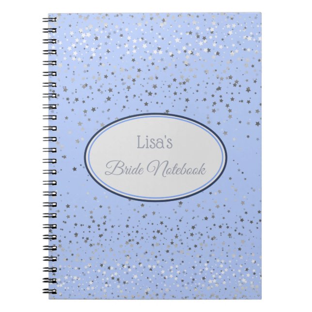 Notebook-Brides Petite Stars Blues Notebook (Front)