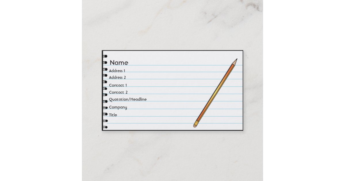 Notebook Business Business Card