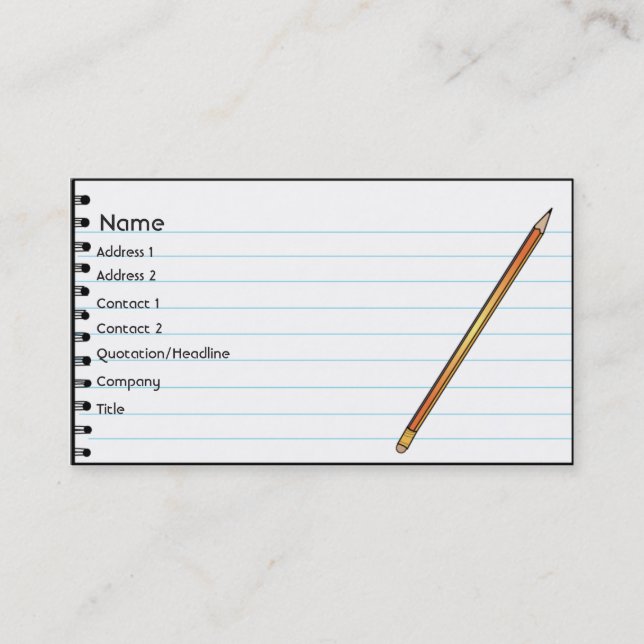 Notebook - Business Business Card (Front)