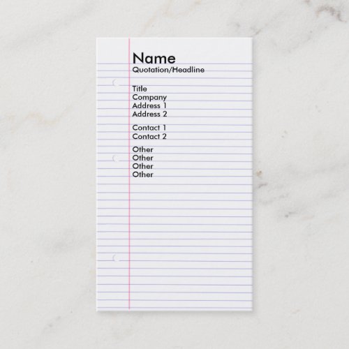 Notebook Business Card