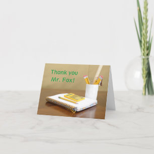 Notebook & Calculator Teacher's Appreciation Day Letterpress Thank You Card