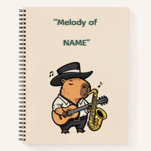  Notebook – Capybara Music Notes 