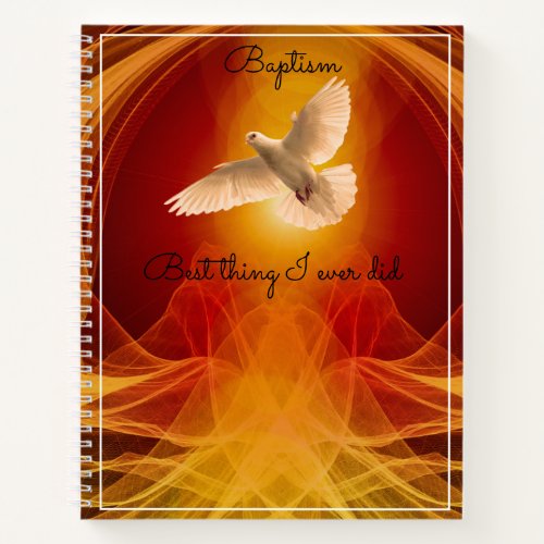 NotebookChristianBaptism Dove Notebook