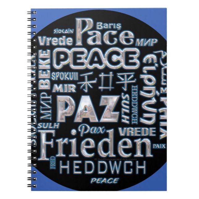 Notebook chrome text peace multi languages (Front)