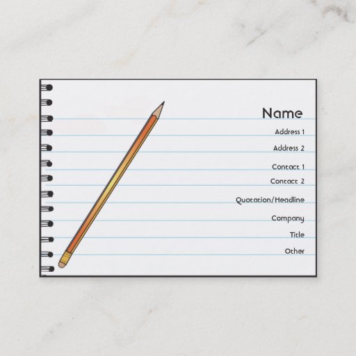 Customizable Notebook - Chubby Business Cards