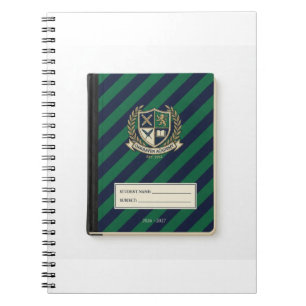Notebook Cover - Navy Emerald Diagonal Stripes
