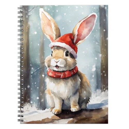 Notebook_ cute rabbit in winter notebook