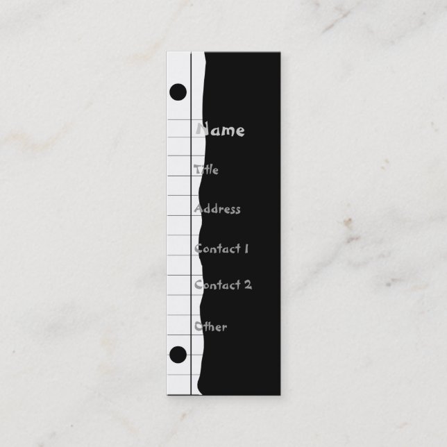 Notebook Edge Mini Business Card (Front)