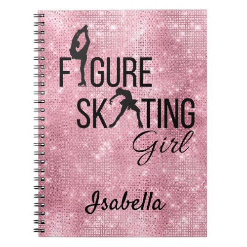 Notebook Figure skating girl pink sparkle