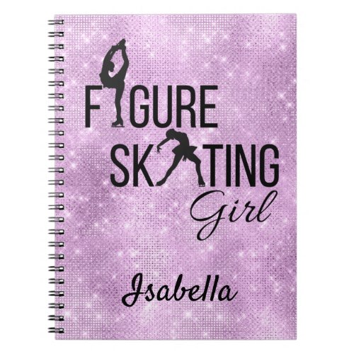 Notebook Figure skating girl purple sparkle