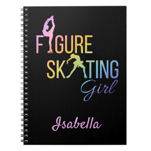 Notebook Figure skating girl rainbow pink