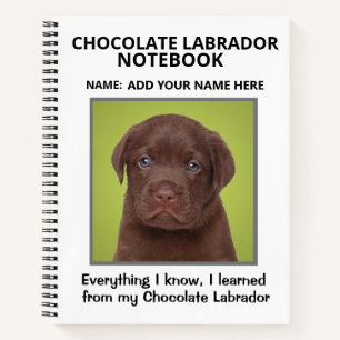 Notebook for Lovers of Chocolate Labradors
