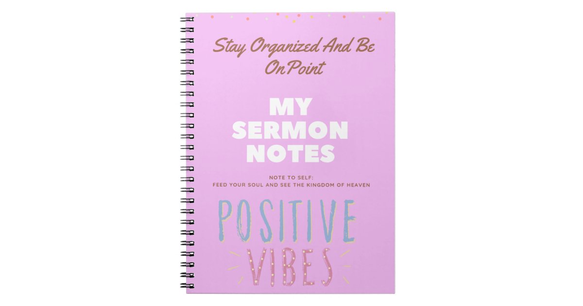 Sermon Notes Simple Minimal Blush Pink Calligraphy Notebook | Zazzle