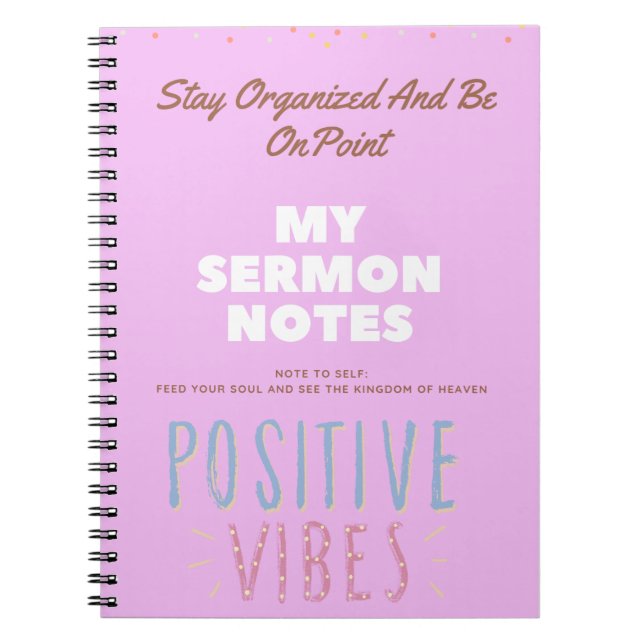 Notebook for sermon notes (Front)