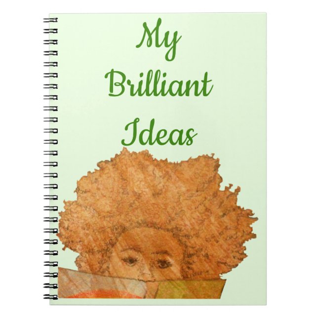 Notebook for your Brilliant Ideas Girl Reading (Front)