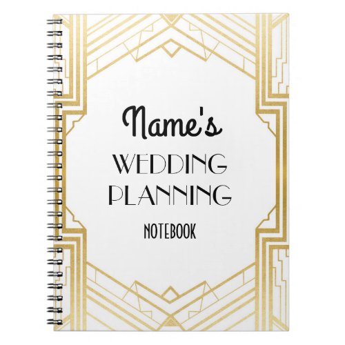 Notebook Gatsby Art Deco Wedding Planning Notes