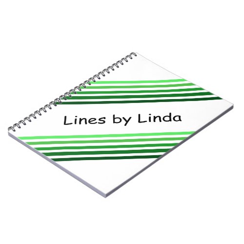 Notebook _ Green Diagonal Stripes and Text