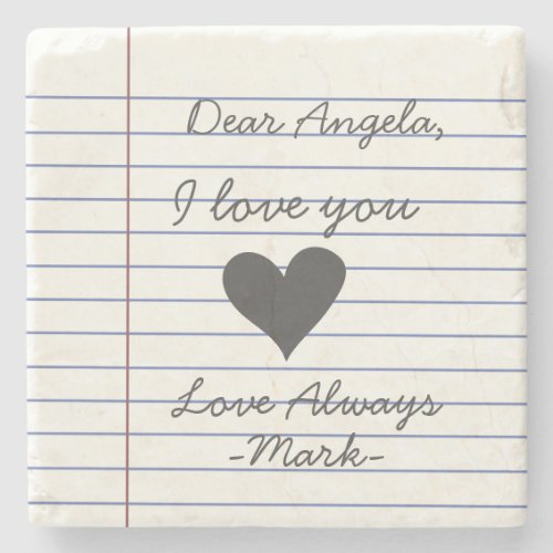Notebook handwritten love letter or message cusom  stone coaster