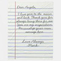 Notebook handwritten love letter or message custom